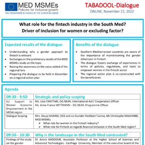 Tabadool Dialogue on Fintech and gender 22 11 2022 - Agenda