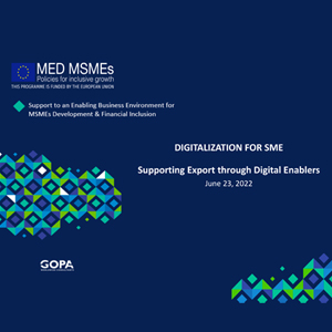 SBAC Coordination and dialogue event - June 24, 2022 - MED MSMEs- Digitalization for SME- Day 2-Foued Manna